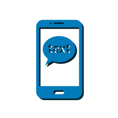 Mobil sohbet simgesi. Cep telefonu Web sohbet ve iletişim temsil eden.
