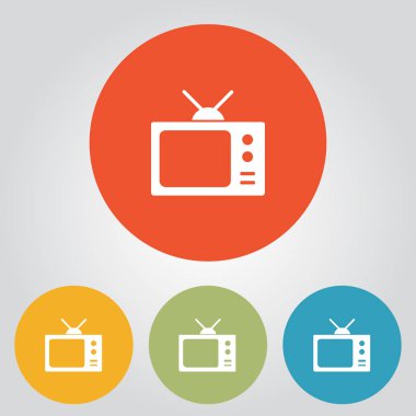 TV simgesi. Düz tasarım stili. Vektör Eps 10. 