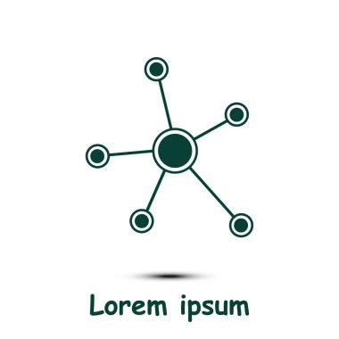 Sosyal ağ tek simge. Küresel teknoloji veya sosyal ağ.