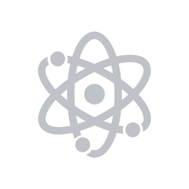 Atom işareti simbol. Atom parçası simgesi.