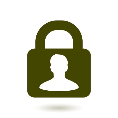 Kullanıcı oturum açma kimlik doğrulama simgesi. Düz tasarım stili. Vektör Eps10.