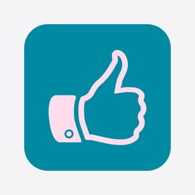 Simge gibi. El parmak tabela. Sembol başparmak. Düz tasarım stili. 