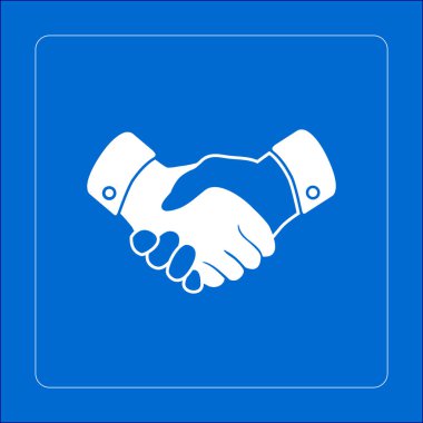 El sıkışma işareti simgesi. Başarılı iş sembolü. Düz tasarım stili.