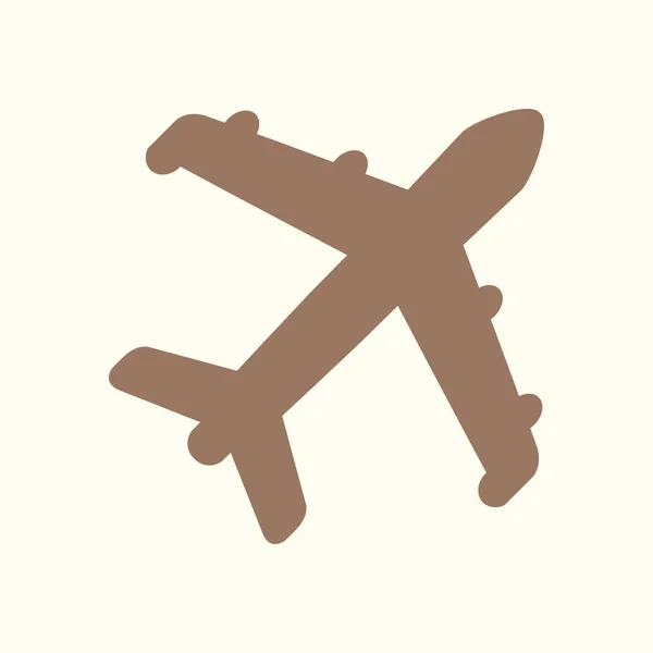 Icono Avión Simbolo Viaje Avión Plano Desde Signo Inferior — Vector de stock