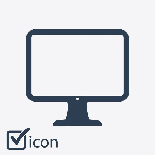 Icono Muestra Ordenador Símbolo Monitor Estilo Diseño Plano — Vector de stock