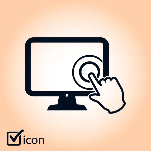 Pantalla Táctil Icono Del Monitor Símbolo Puntero Manual — Archivo Imágenes Vectoriales
