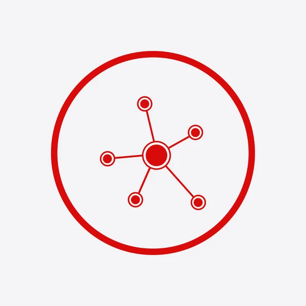 Red Social Icono Único Tecnología Global Red Social — Vector de stock