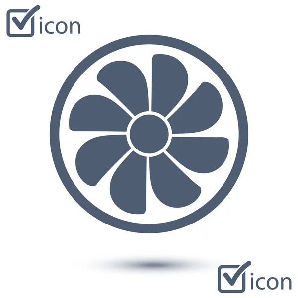 Exhaust Fan Icon Ventilator Symbol Flat Design Style — Stock Vector