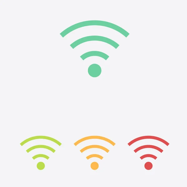 Símbolo Wifi Icono Red Inalámbrica Vectorial Estilo Diseño Plano — Vector de stock