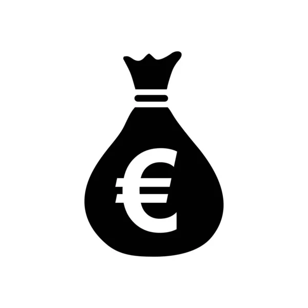Ikona Torby Pieniędzmi Symbol Waluty Euro Eur Styl Płaski Eps — Wektor stockowy
