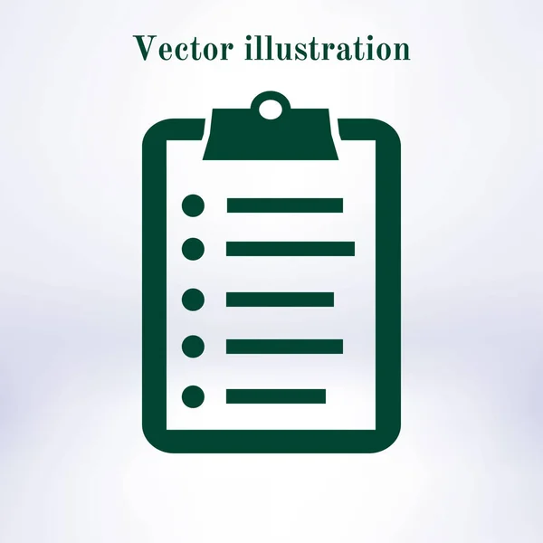 Checkliste Vektor Symbol Flache Bauweise — Stockvektor