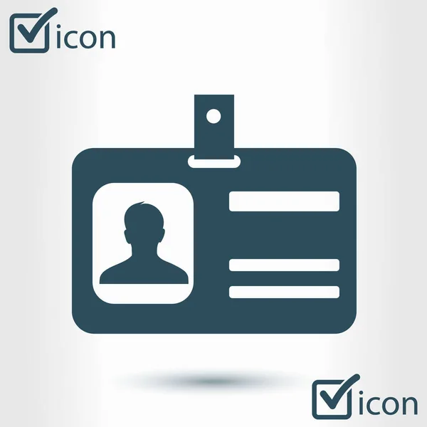 Identifieringskort Ikonen Konferens Deltagare Badge Platt Designstil — Stock vektor