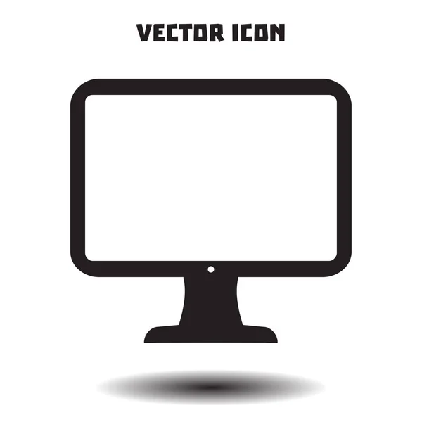 Icono Muestra Ordenador Símbolo Monitor Estilo Diseño Plano — Vector de stock