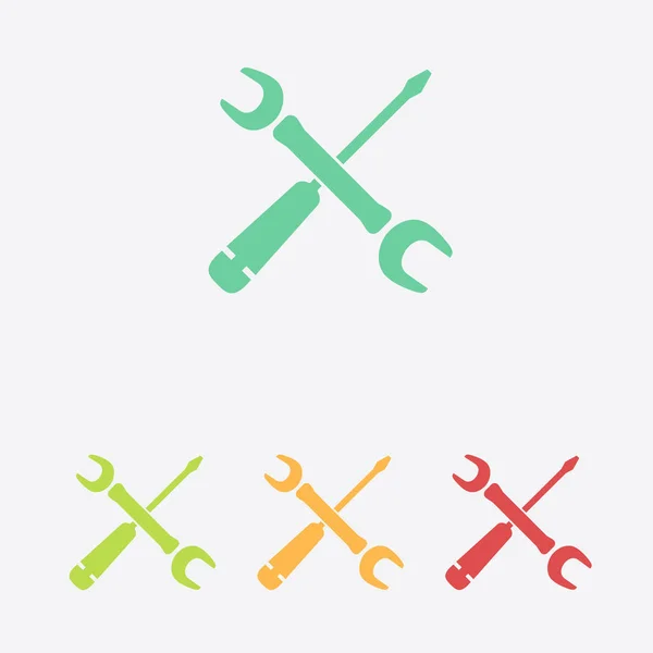 Icône Réparation Symbole Service Outils Singn Style Design Plat — Image vectorielle