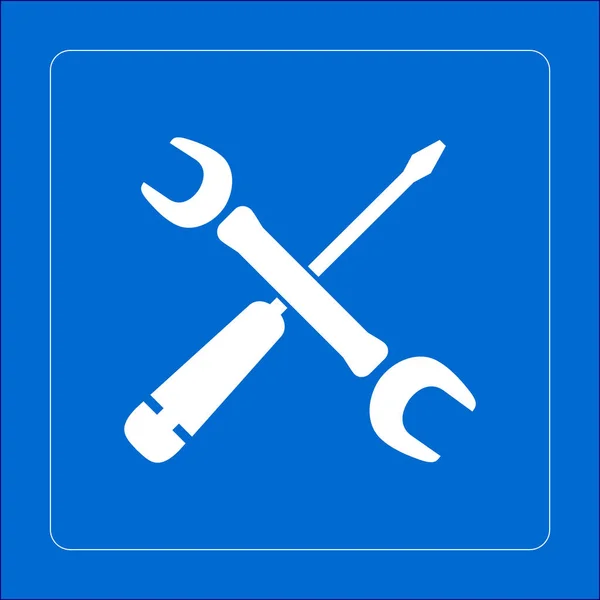 Icône Réparation Simbol Service Outils Singn Style Design Plat — Image vectorielle