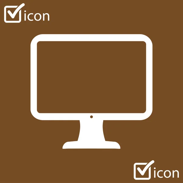 Pantalla Del Ordenador Icono Signo Estilo Diseño Plano Vector — Vector de stock