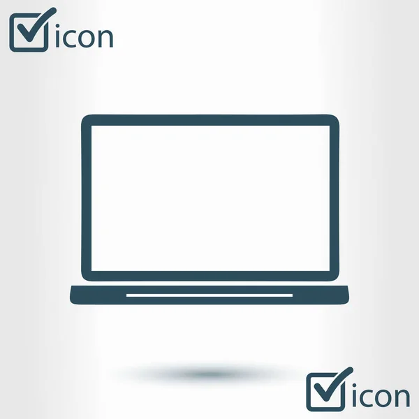 Icona Del Computer Portatile Stile Design Piatto Laptop Come Strumento — Vettoriale Stock