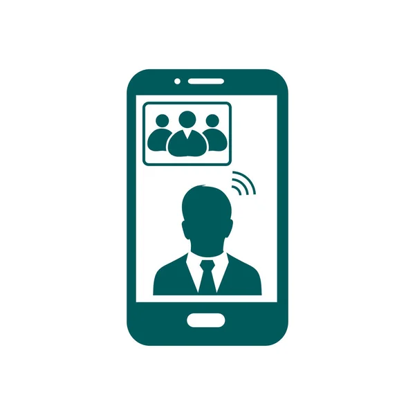 Smartphone Ikone Für Online Konferenz — Stockvektor