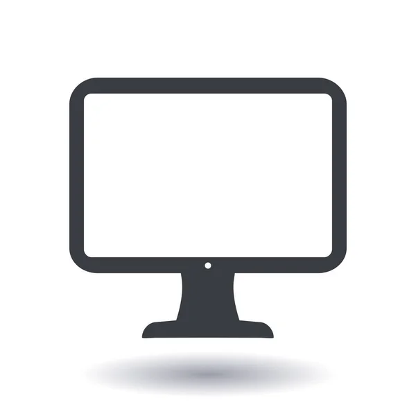 Ícone Sinal Exibição Computador Símbolo Monitor Estilo Design Plano —  Vetores de Stock