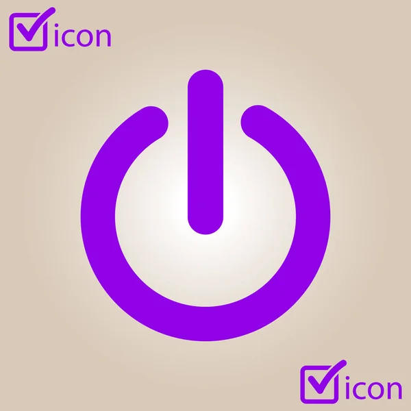 Icône Power Sign Style Design Plat — Image vectorielle