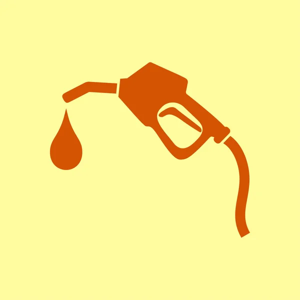 Buse Pompe Essence Sign Gas Icône Station Style Design Plat — Image vectorielle