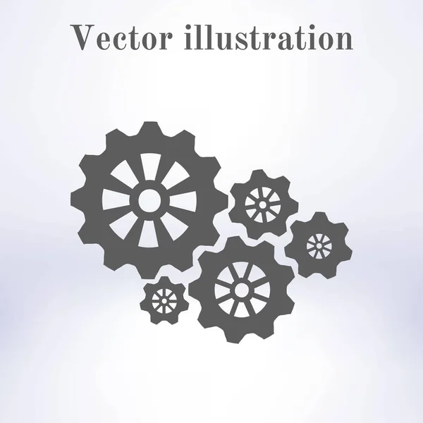 Ícone Engrenagens Estilo Plano — Vetor de Stock
