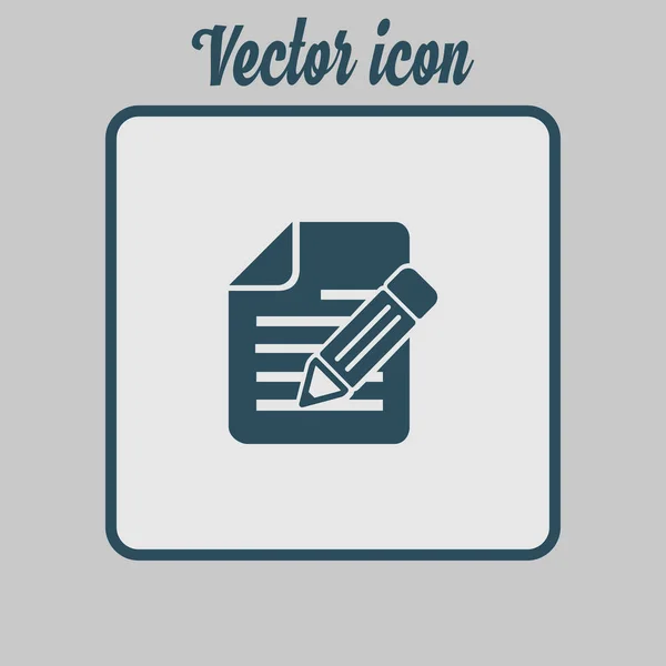 Documento Con Icono Pluma — Vector de stock