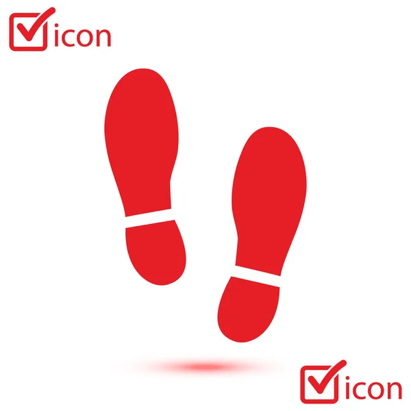 Black Imprint Soles Shoes Icon Flat Design Style — Stock Vector