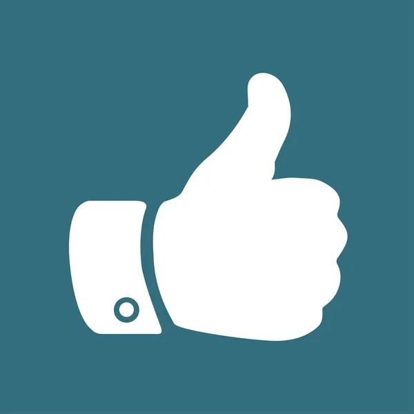 Ікона Рука Пальця Вгору Знак Символ Великого Пальця Стиль Плоского — стоковий вектор