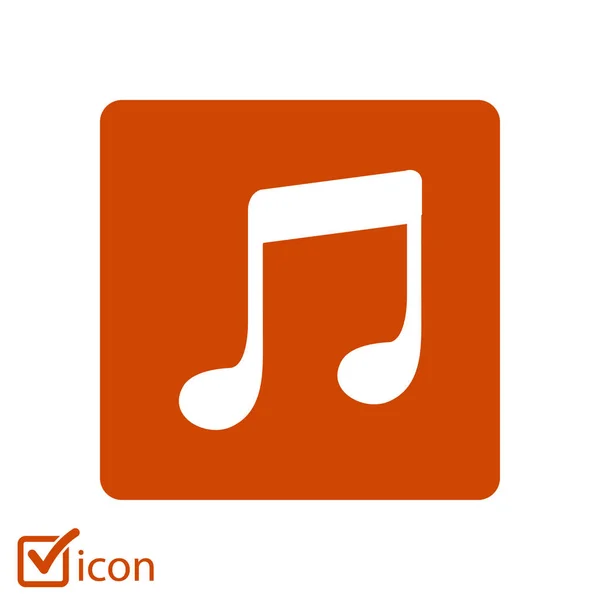 Icono Nota Musical Símbolo Musical Estilo Diseño Plano — Vector de stock