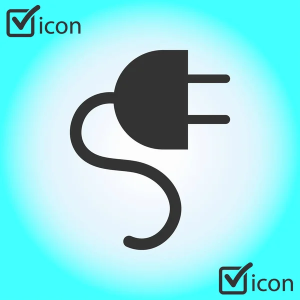 Vector Elektrische Plug Web Flat Icon — Stockvector