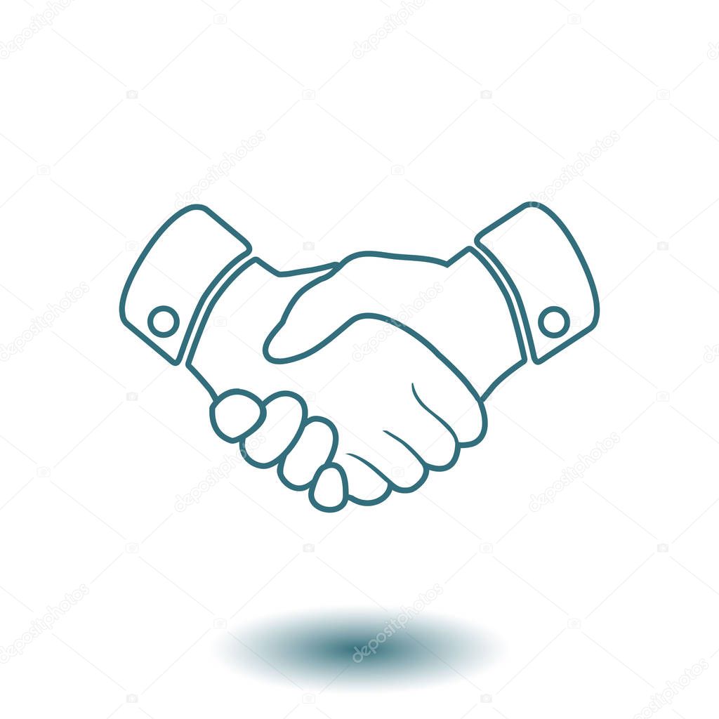 Handshake sign icon. Successful business symbol. Flat design style.