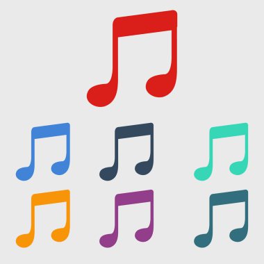 Müzik Not simgesi. Müzik simgesi. Düz tasarım stili.
