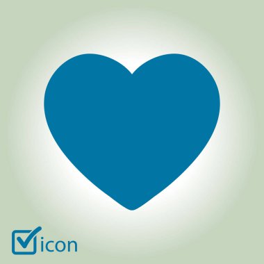 Sevgililer günü, düz kalp simgesi, vektör çizim 