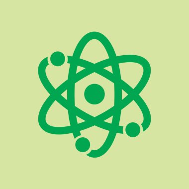 Atom işareti simbol. Atom parçası simgesi.