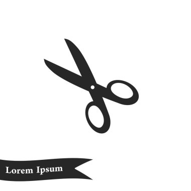 Makas simgesi. Mark burayı kes. Düz tasarım.