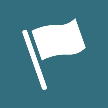 Bayrak simgesi. Yer belirleyici sembol. Düz tasarım biçimi.