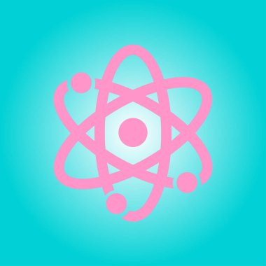 Atom işareti simbol. Atom parçası simgesi.