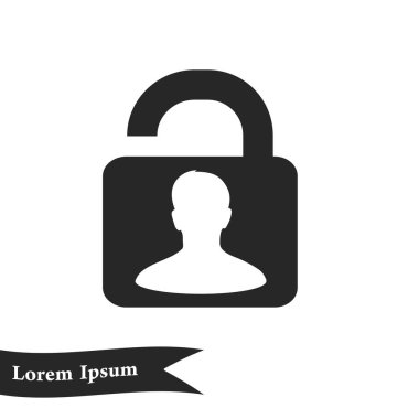 Simgesini kilidini. Düz tasarım stili. Vektör Eps10 