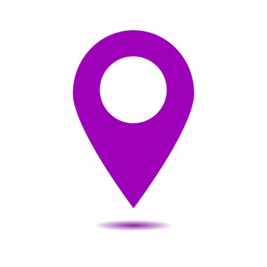 Harita işaretçi simgesi. GPS konumu sembolü. Düz tasarım stili. Vektör Eps 10.