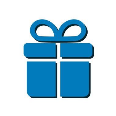 Hediye kutusu simgesi. İllüstrasyon 