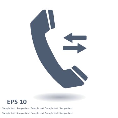 Telefon simgesi. Düz tasarım stili. Vektör Eps 10.