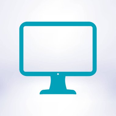 bilgisayar ekran işareti simgesi. Monitör simgesi. Düz tasarım stili.
