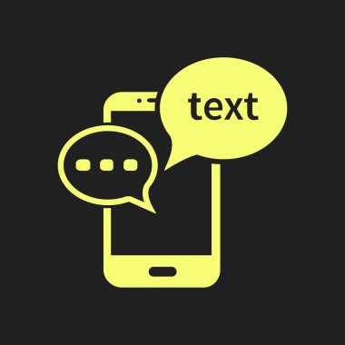 Mobil sohbet simgesi. Cep telefonu Web sohbet ve iletişim temsil eden.