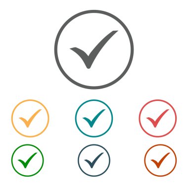 Onay işareti simgesi. Düz tasarım stili. Vektör Eps 10.