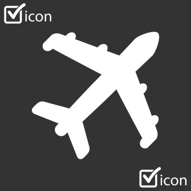 Uçak simgesi. Seyahat erkek. Alt yazıyı uçaktan uçak.