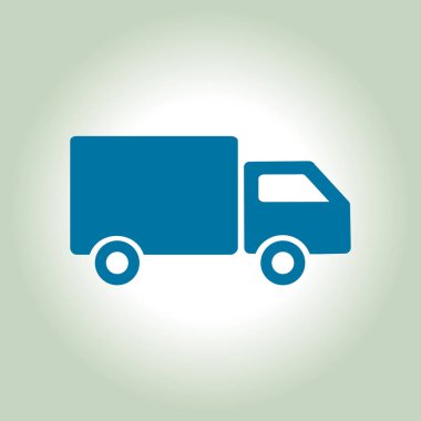 Teslimat kamyonu işareti simgesi. Kargo van sembolü. Sevk irsaliyelerini ve ücretsiz teslim. Düz stil. Vektör Eps 10.