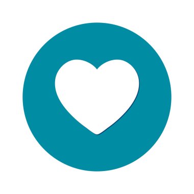 Sevgililer günü, düz kalp simgesi, vektör çizim 