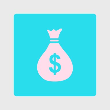 Para çantası ikonu. Dolar dolar para birimi sembolü. Düz tasarım tarzı. EPS 10.