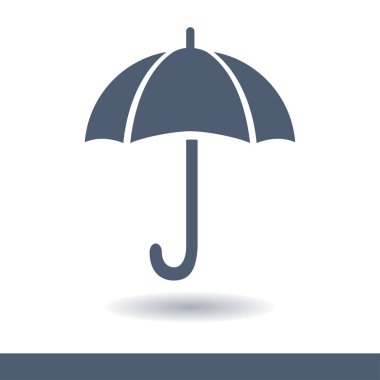 Şemsiye simgesi. Yağmur koruma sembolü. Düz tasarım biçimi. 